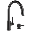 Single Handle Pull-Down Kitchen Faucet with Soap Dispenser (Recertified)