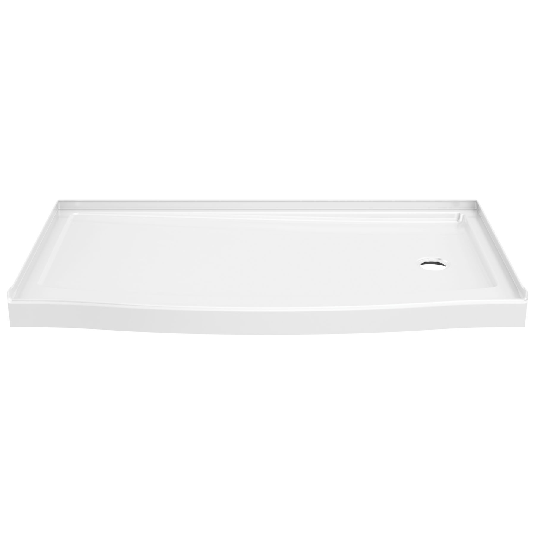 60 x 32" Curved Alcove Shower Base with Right Drain