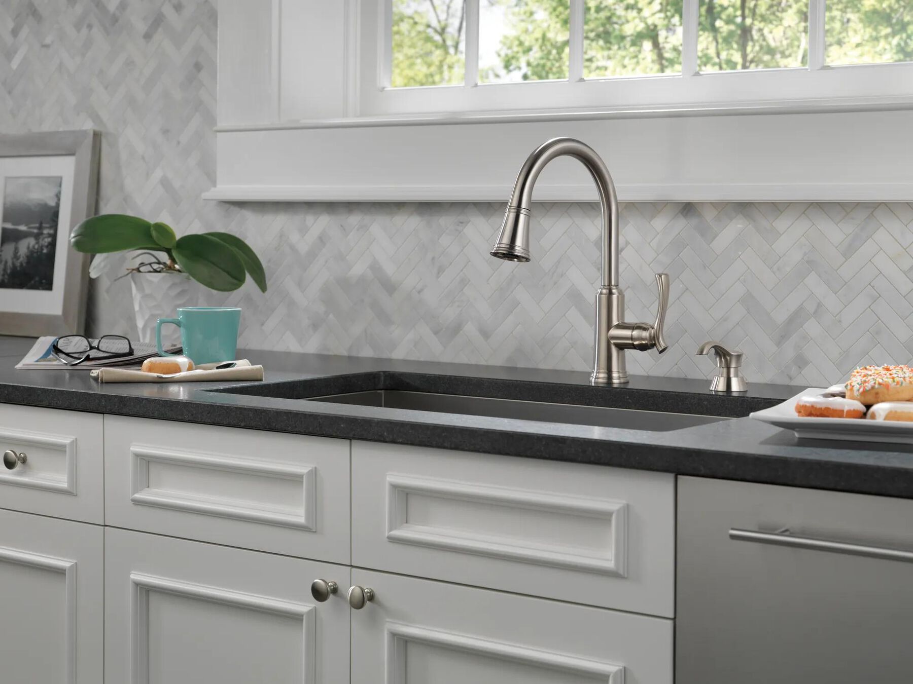 Pull-Down Kitchen Faucet with Soap Dispenser