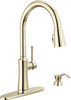 Single Handle Pull-Down Kitchen Faucet with Soap Dispenser and ShieldSpray Technology