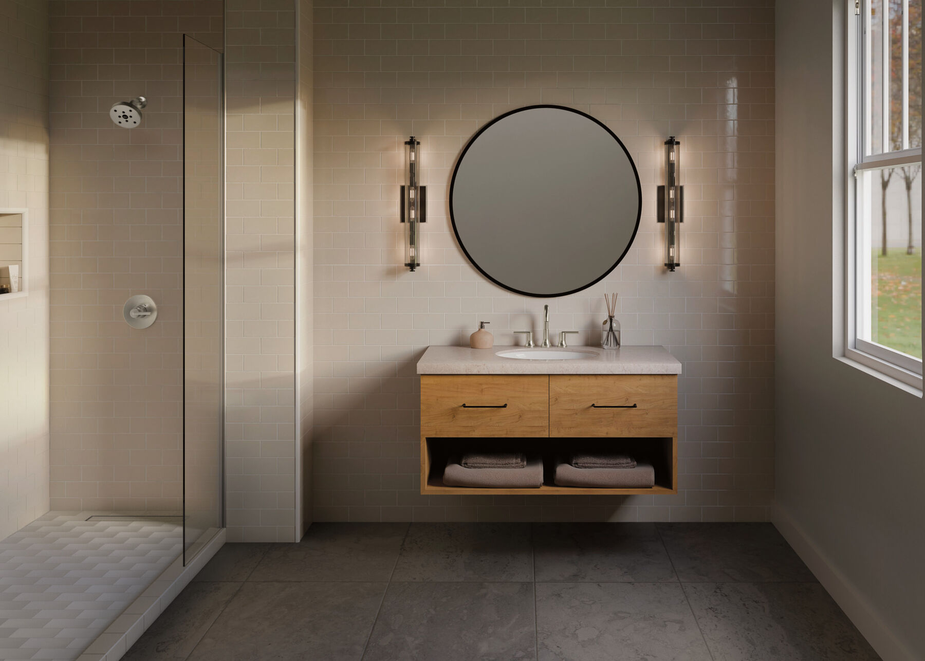 Widespread Lavatory Faucet with Shower Trim Bundle - 14 Series