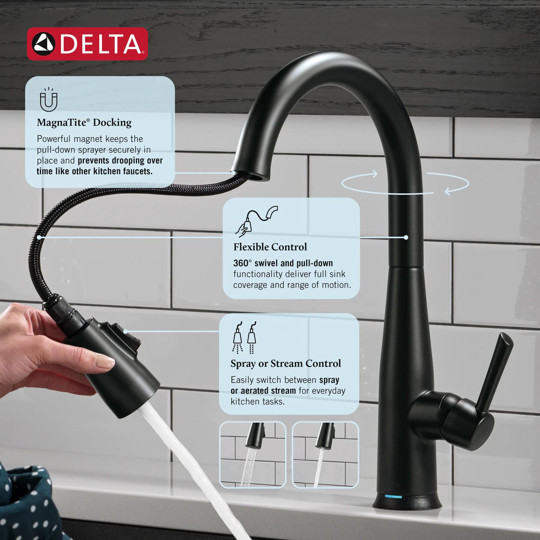 Touch<sub>2</sub>O&reg; Technology Kitchen Faucet with Touchless Technology