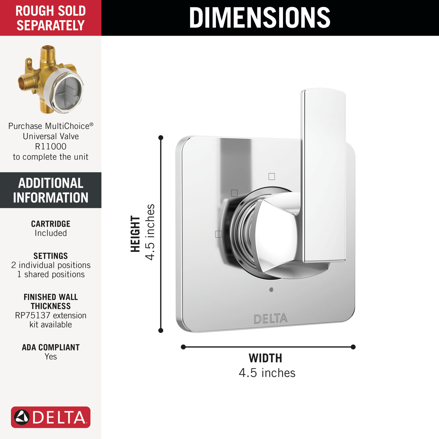 3-Setting Diverter Trim (Recertified)