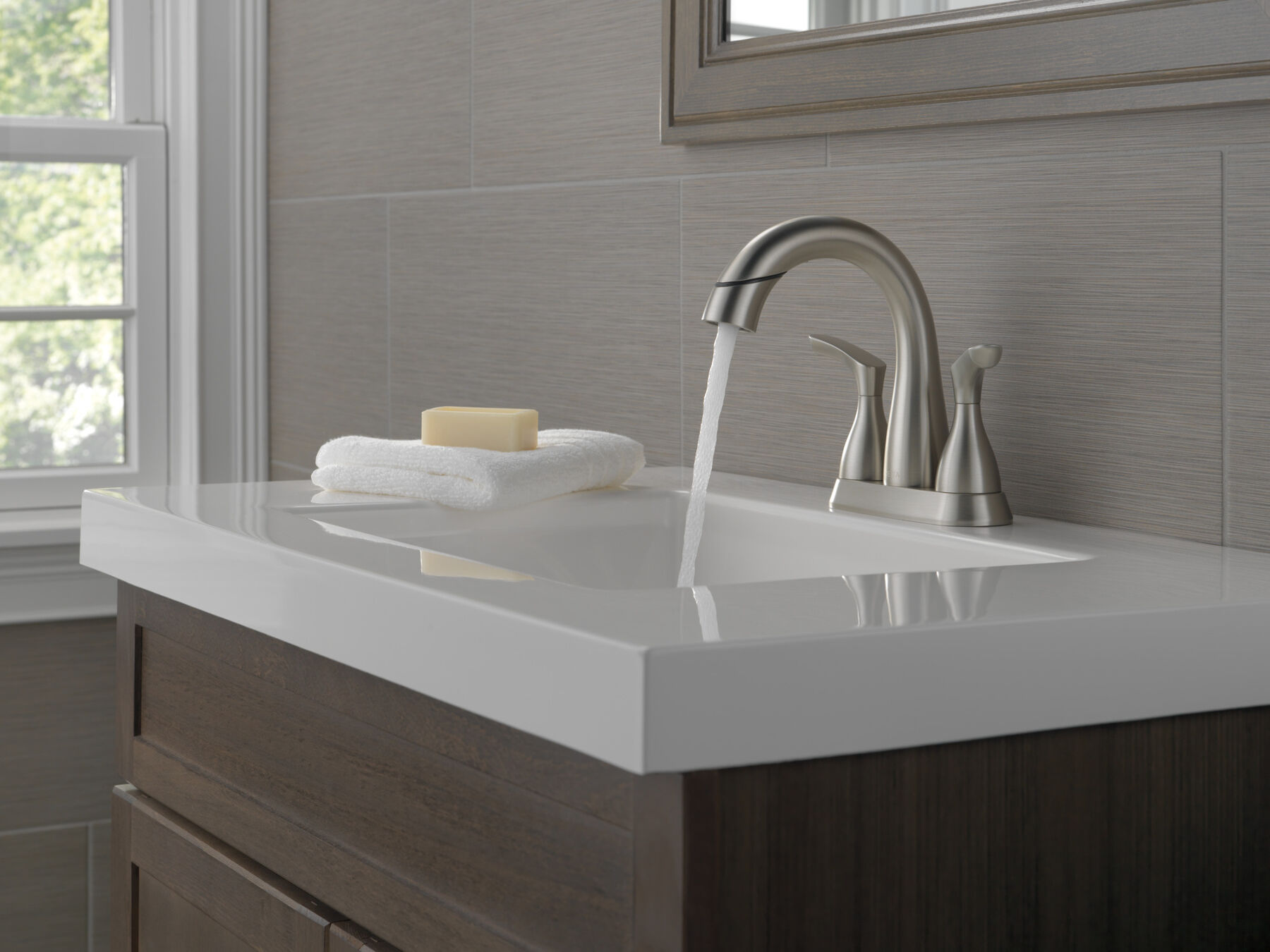 Two Handle Centerset Bathroom Faucet (Recertified)
