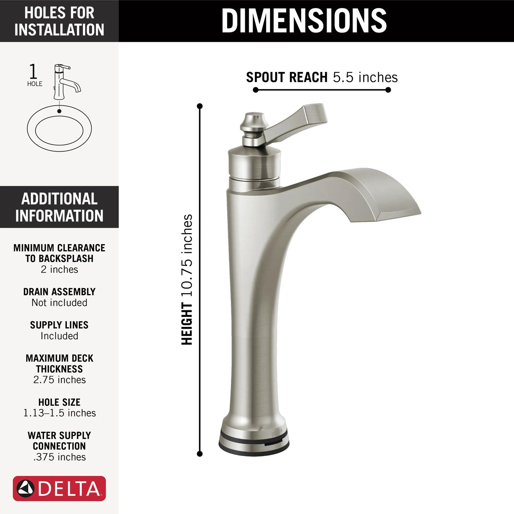 Single Handle Mid-Height Vessel Touch20.xt Bathroom Faucet