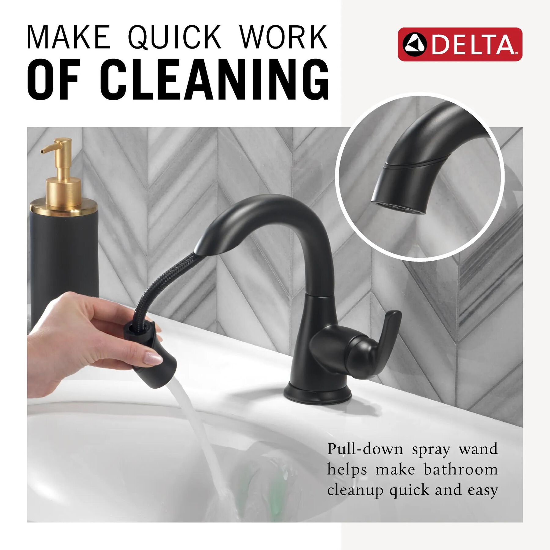 Centerset Bathroom Faucet Pull-Down (Recertified)
