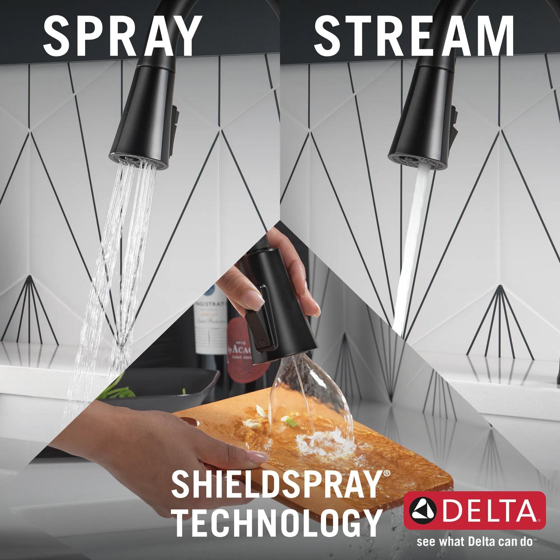 Single Handle Pull-Down Kitchen Faucet with Soap Dispenser and ShieldSpray Technology