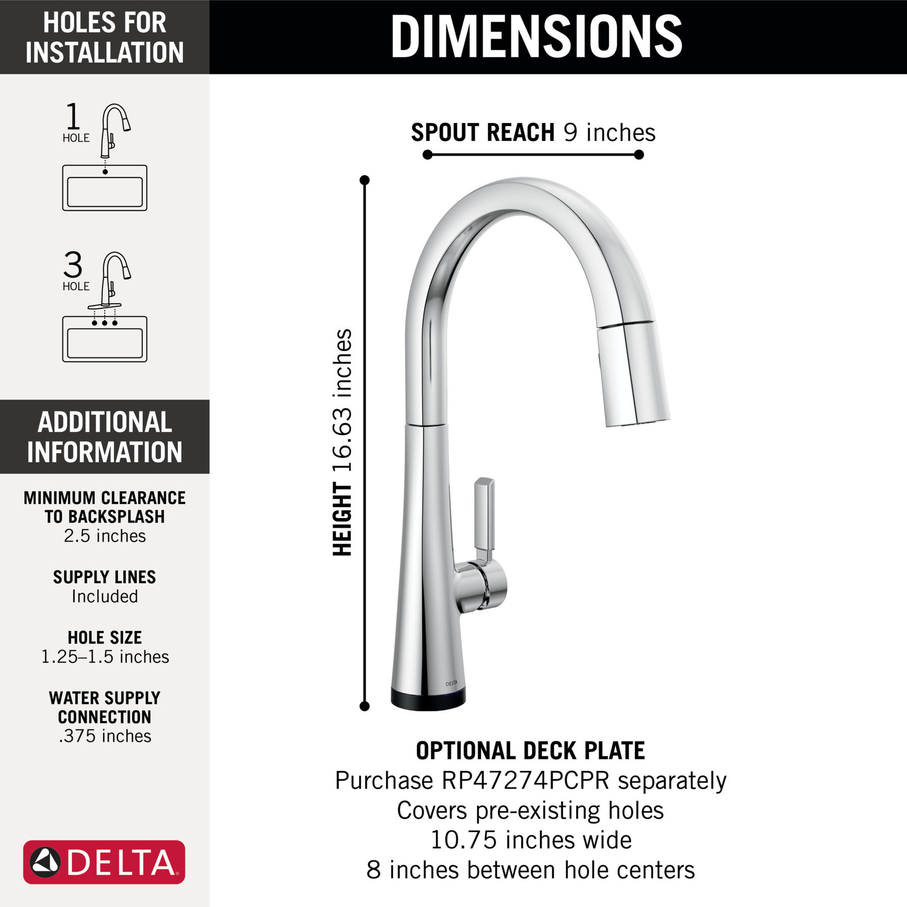 Single Handle Pull-Down Kitchen Faucet With Touch<sub>2</sub>O&reg; Technology(Recertified)