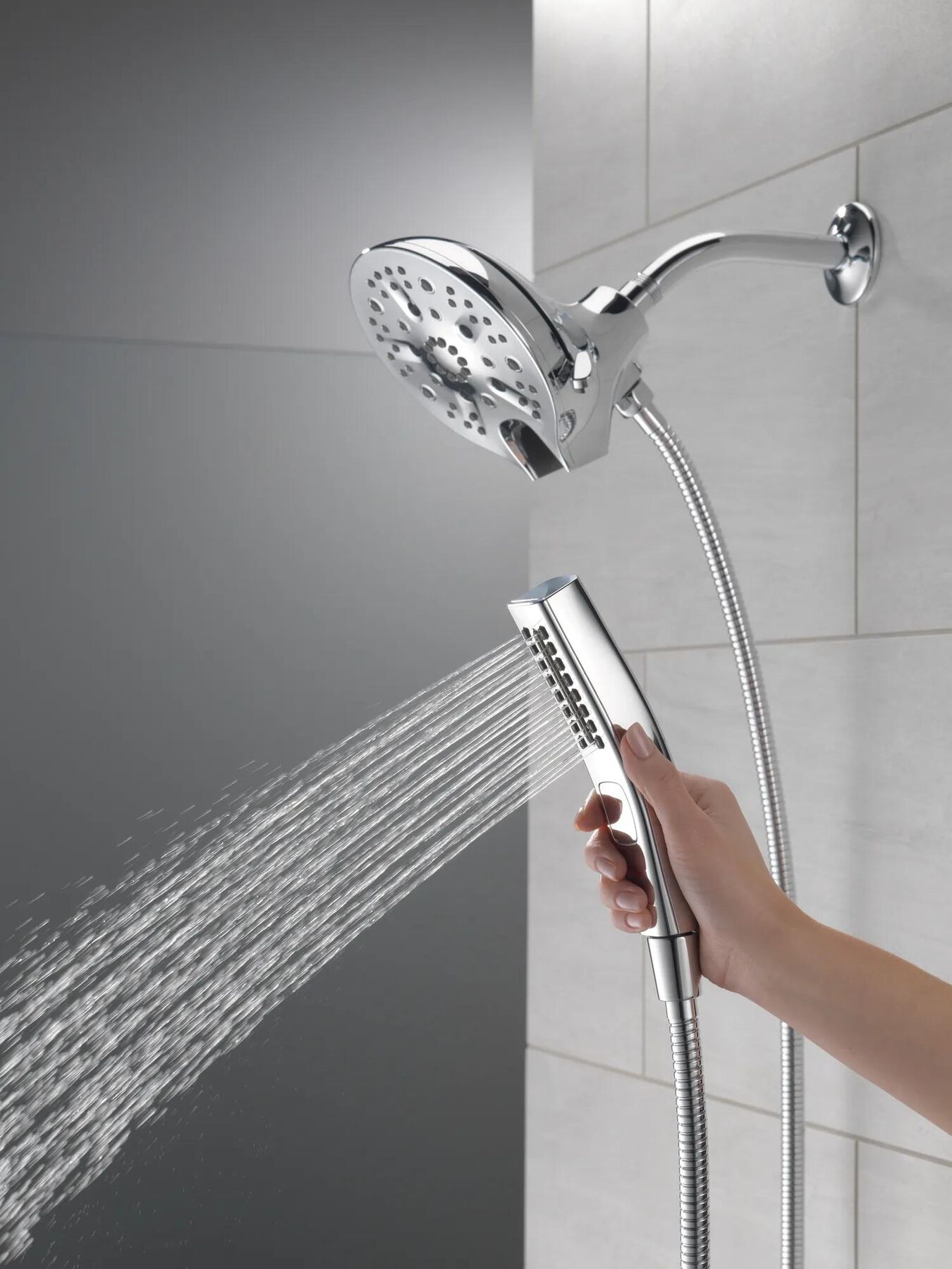 In2ition&reg; H<sub>2</sub>Okinetic&reg; 5-Setting Two-in-One Shower