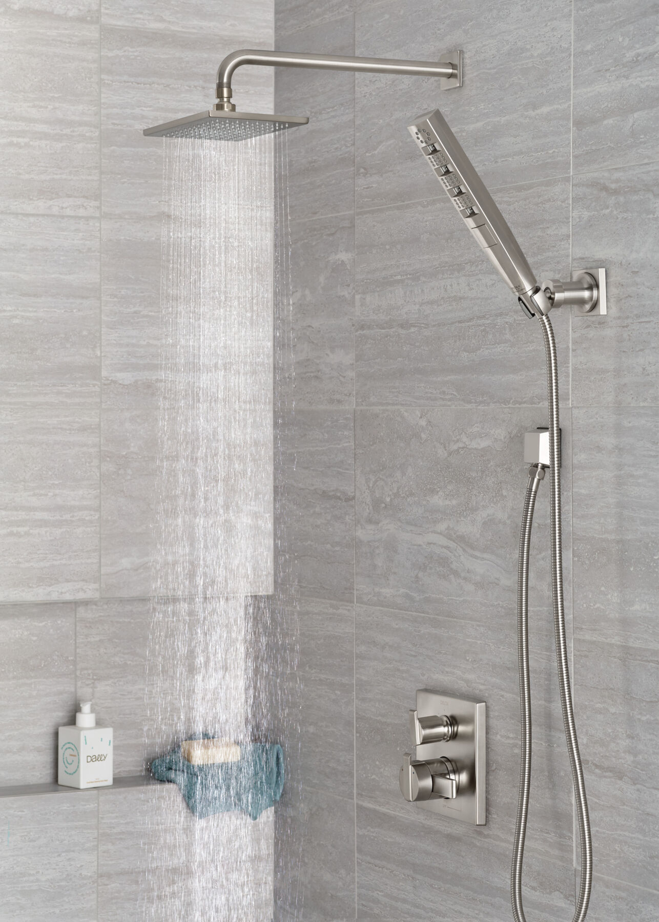H<sub>2</sub>Okinetic&reg; 4-Setting Wall Mount Hand Shower