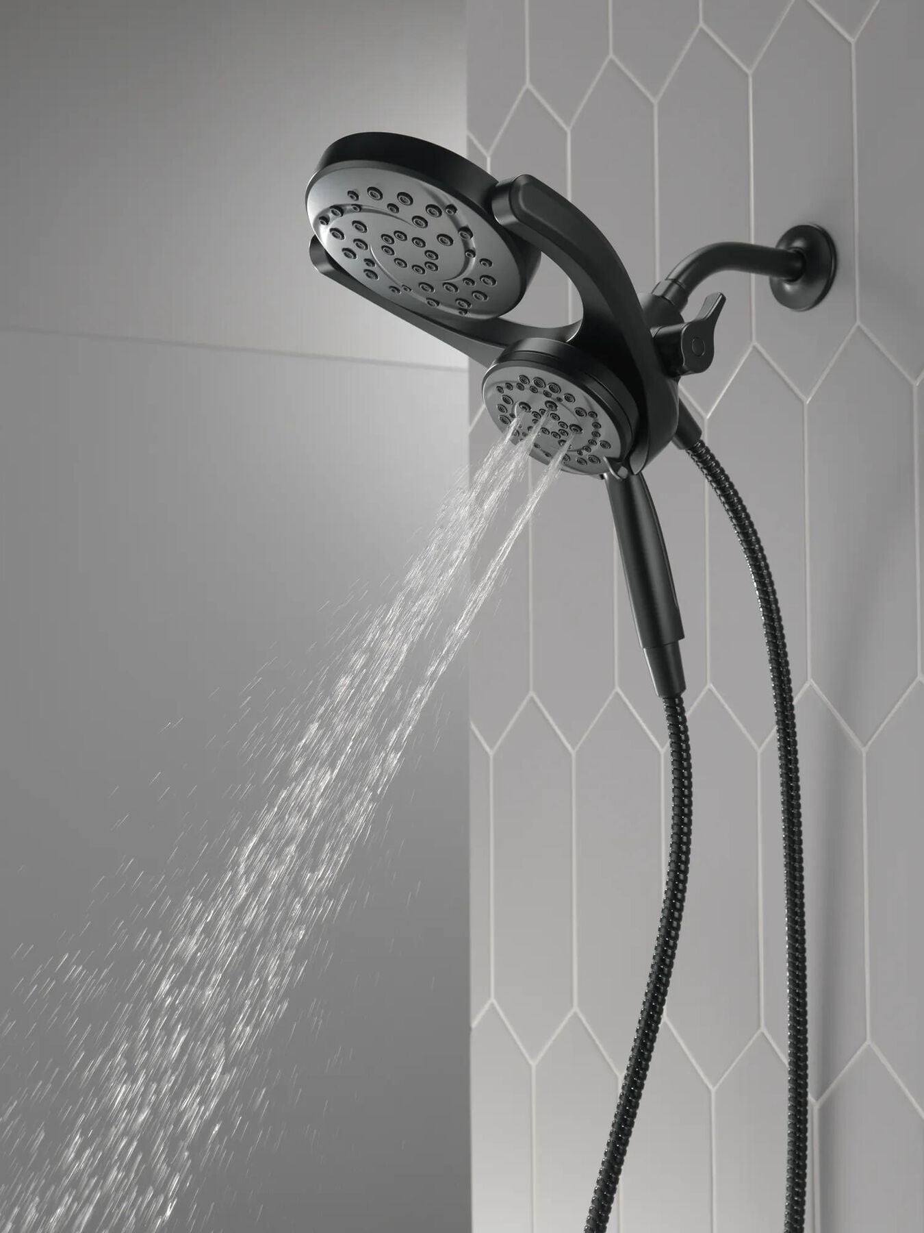 HydroRain&reg; 4-Setting Two-in-One Shower Head (Recertified)