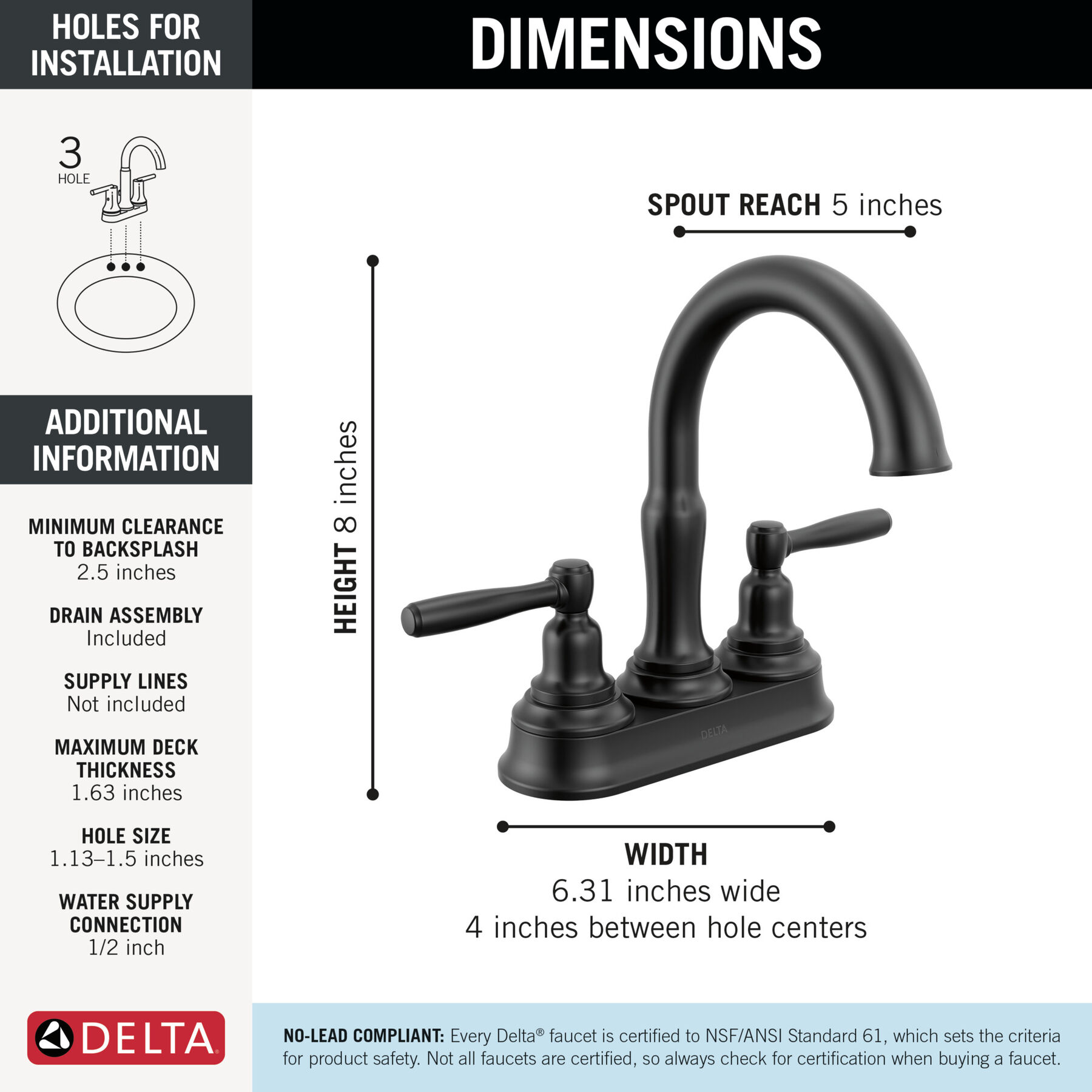Two Handle Centerset Bathroom Faucet