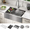 30&rdquo; Workstation Undermount&nbsp;Single Bowl&nbsp;16 Gauge Stainless Steel&nbsp;Farmhouse Apron Front Kitchen Sink&nbsp;with&nbsp;WorkFlow&trade; Ledge and Accessories