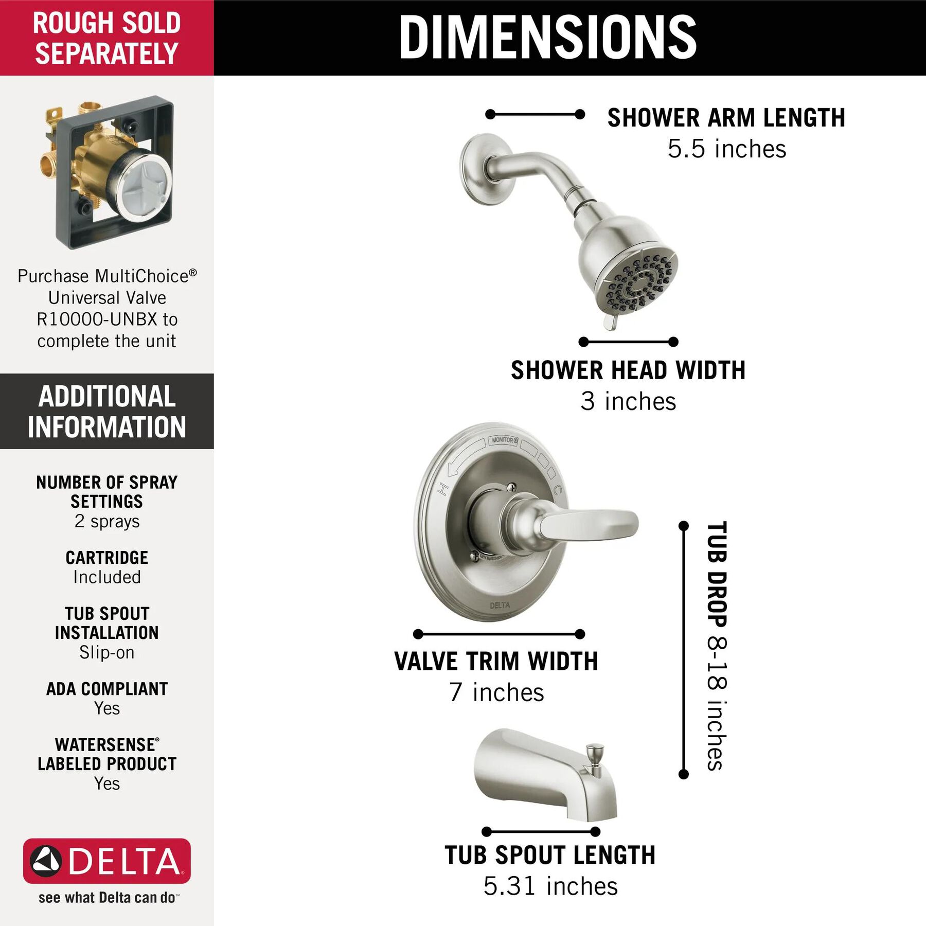 Monitor&reg; 13 Series Tub & Shower Trim