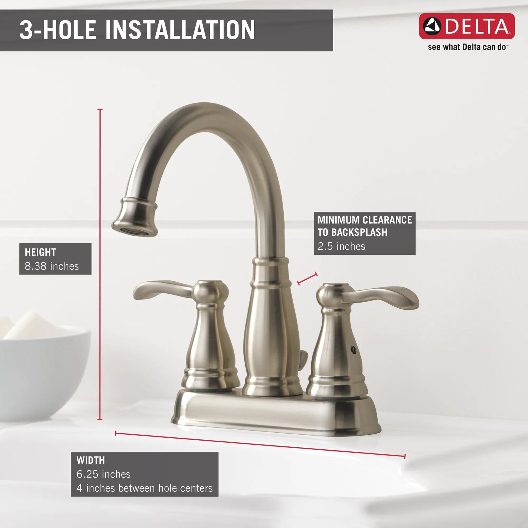 Two Handle Centerset Bathroom Faucet (Recertified)