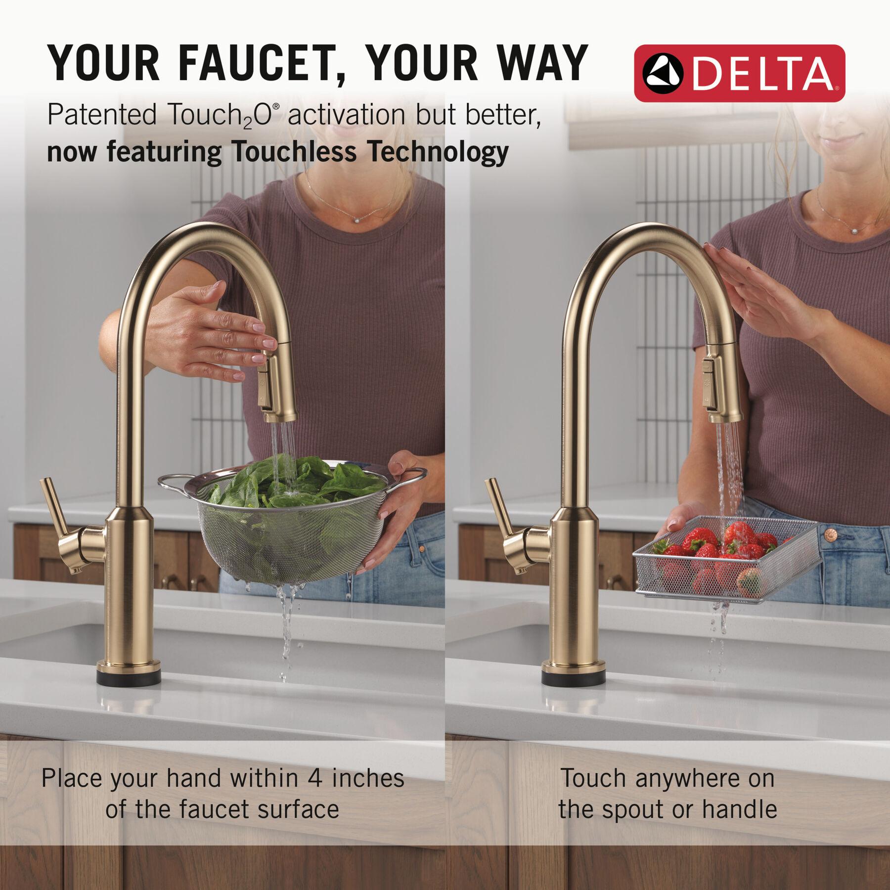 Touch2O&reg; Technology Kitchen Faucet with Touchless Technology