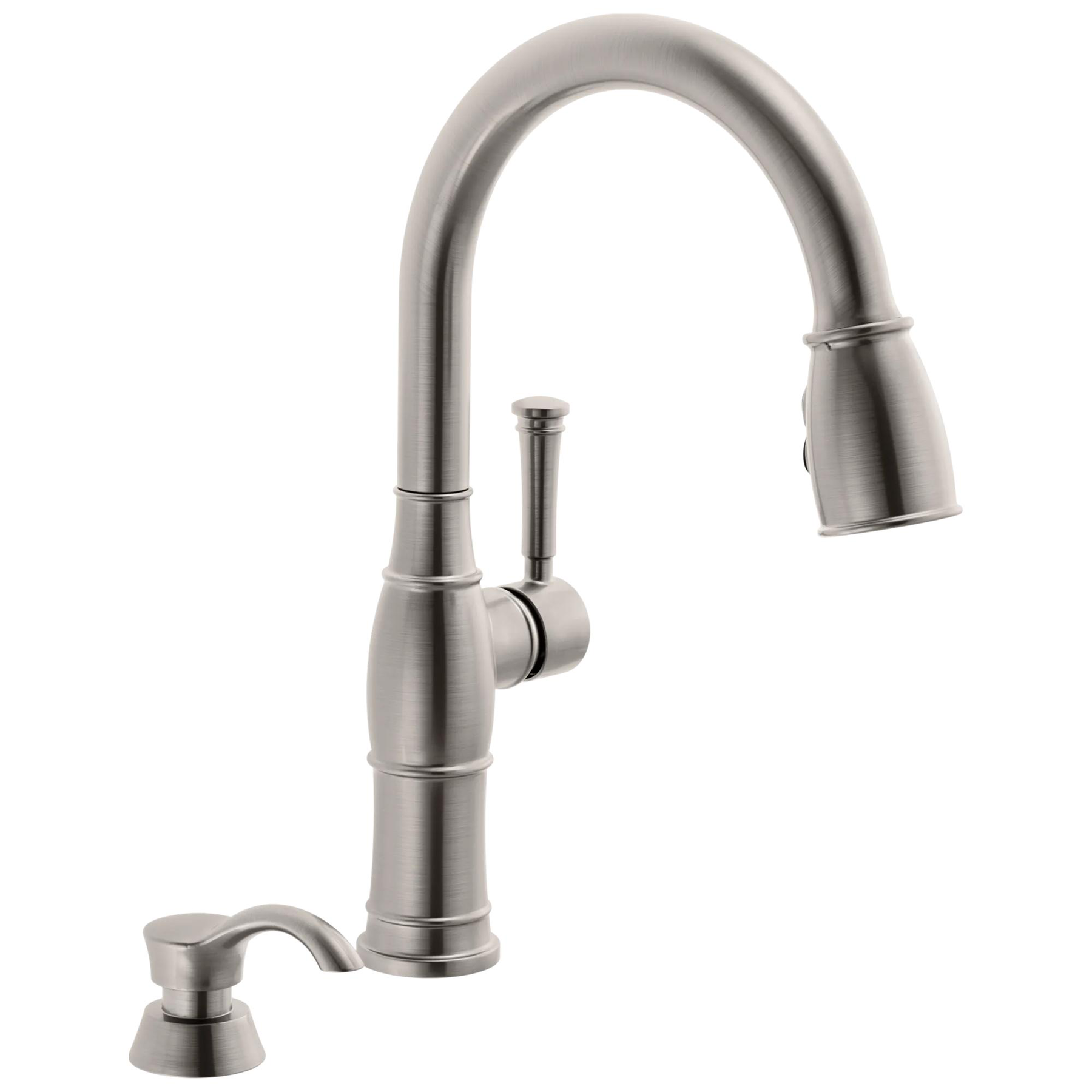 Single Handle Pull-Down Kitchen Faucet with Soap Dispenser