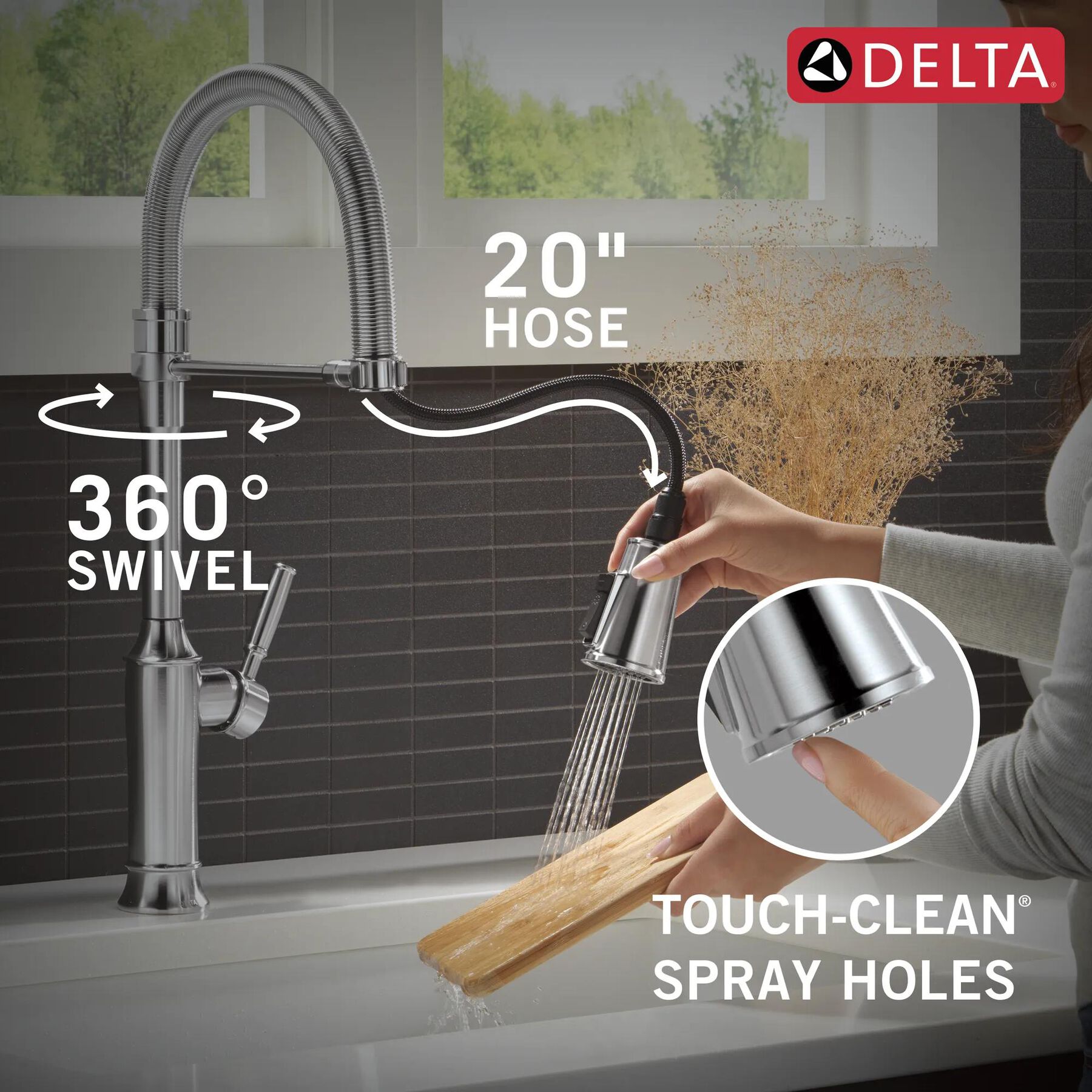 Single-Handle Pull-Down Spring Kitchen Faucet