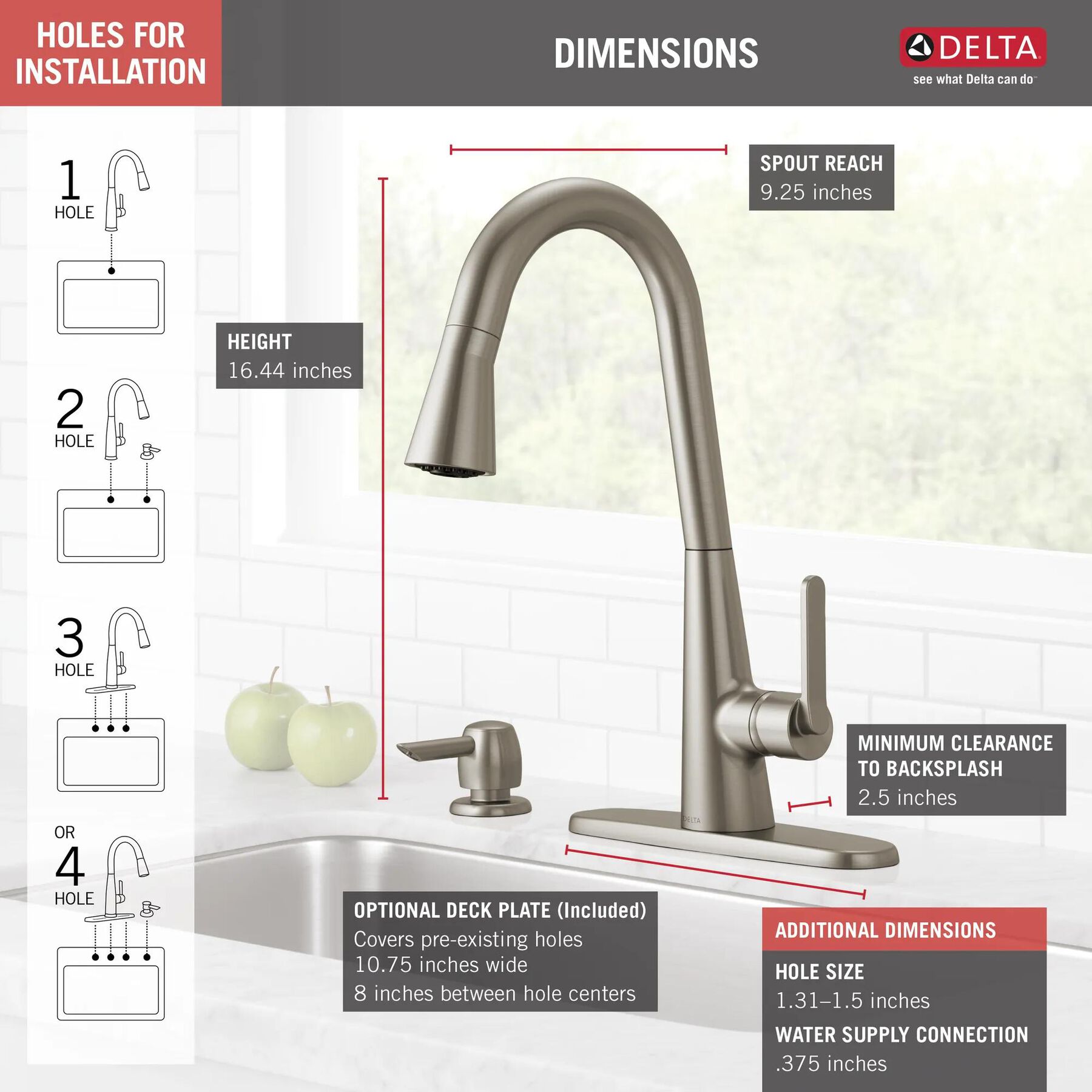 Single Handle Pull-Down Kitchen Faucet with ShieldSpray