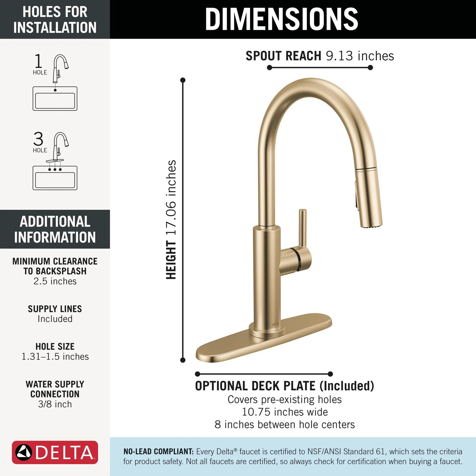Single Handle Pull-Down Kitchen Faucet (Recertified)