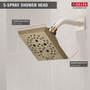 H<sub>2</sub>Okinetic&reg; 5-Setting Angular Modern Raincan Shower Head