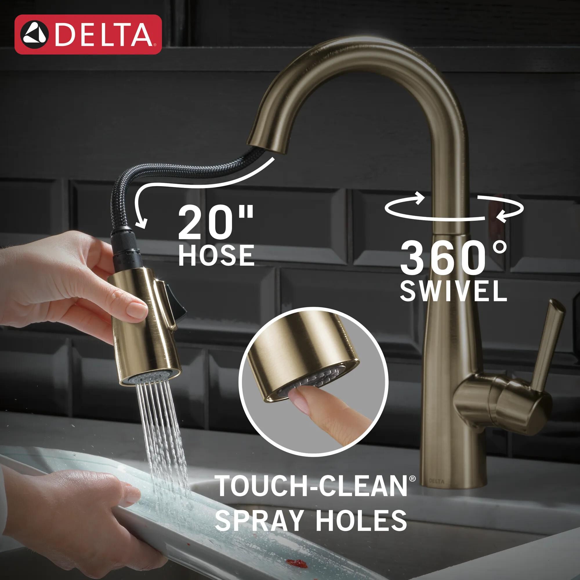 Single Handle Pull-Down Bar / Prep Faucet in Champagne Bronze 9913