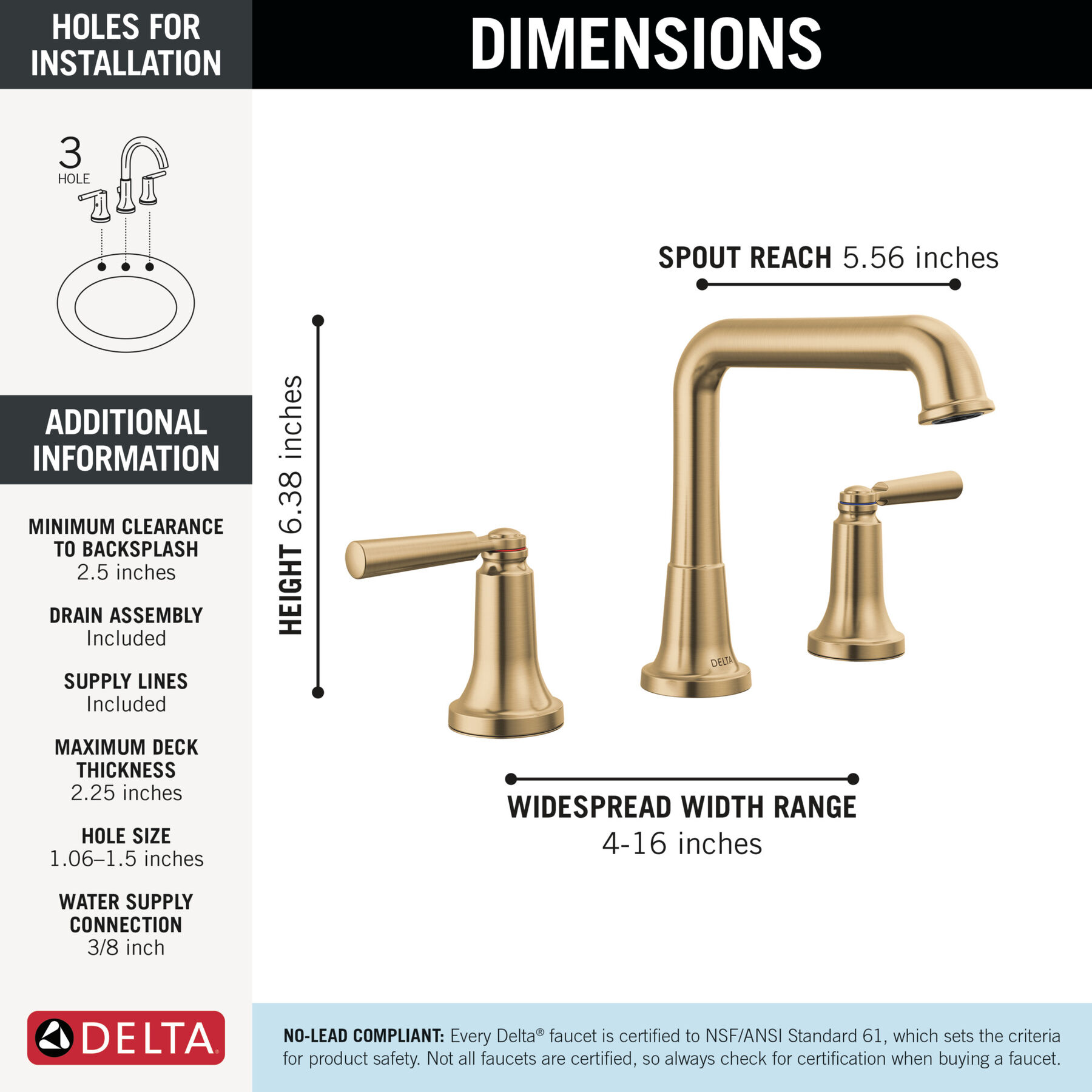 Two Handle Widespread Bathroom Faucet
