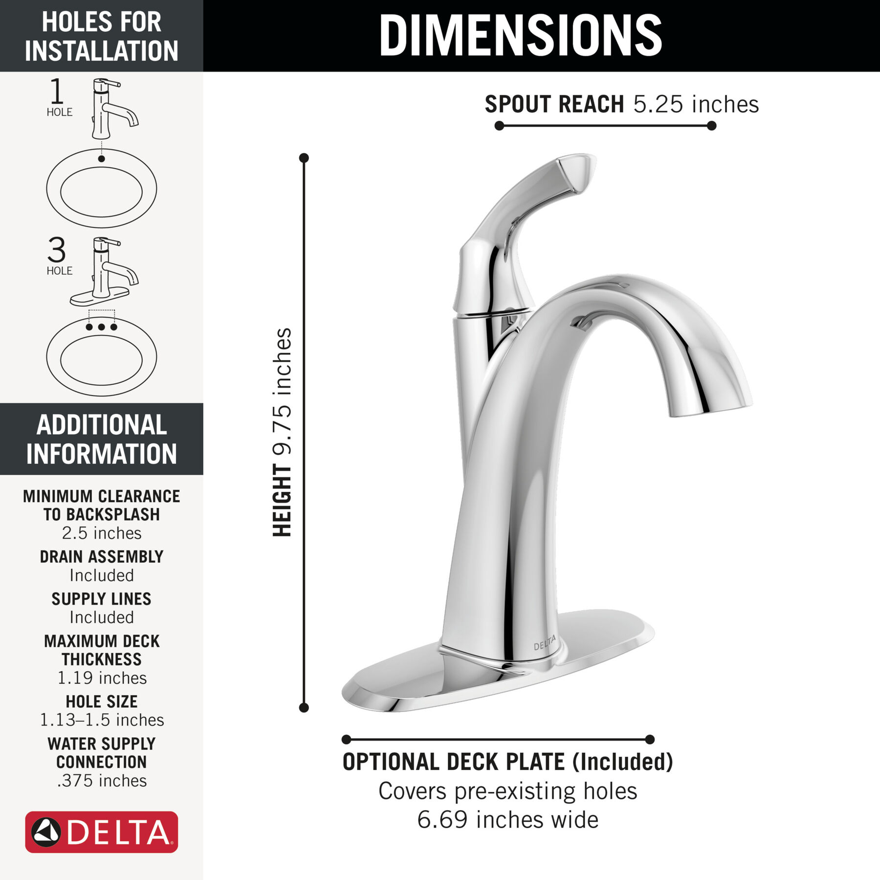 Single Handle Centerset Bathroom Faucet