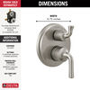 Two-Handle Monitor&reg; 14 Series Valve Trim with 6-Setting Integrated Diverter