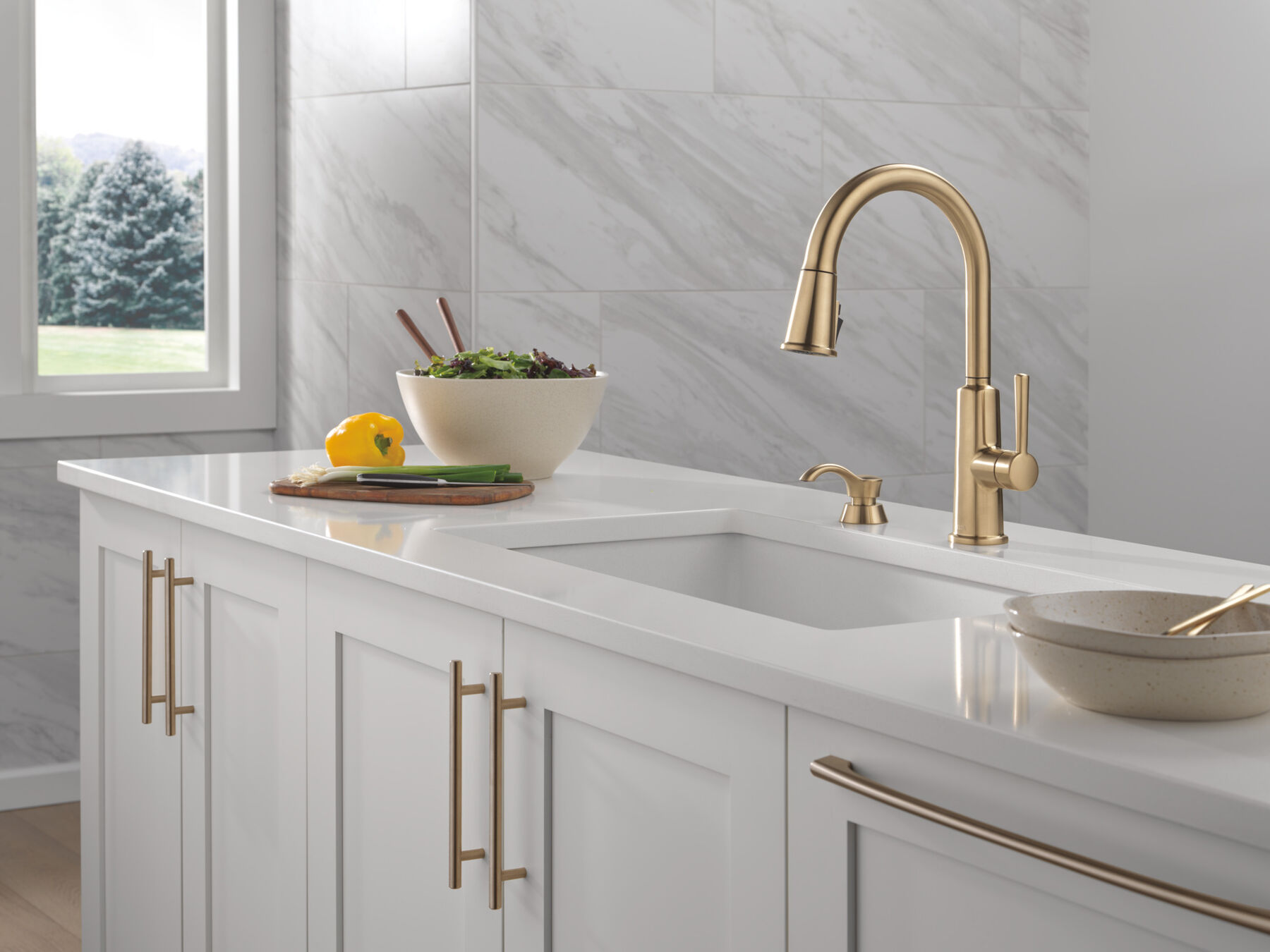 Pull-Down Kitchen 1 Handle with Soap Dispenser Bundle