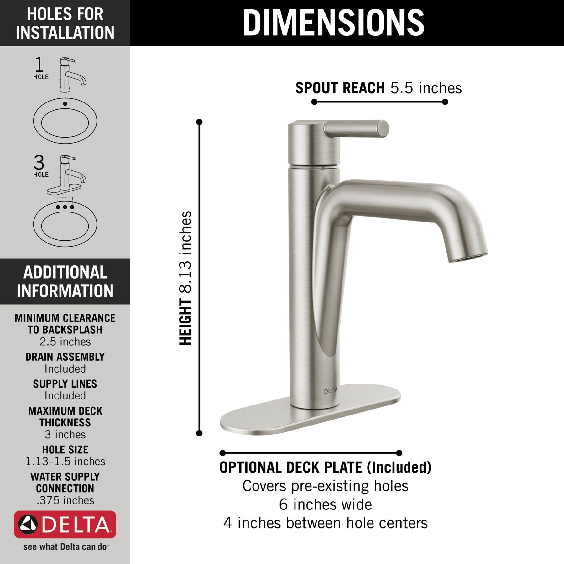 Single-Hole Bathroom Faucet (Recertified)
