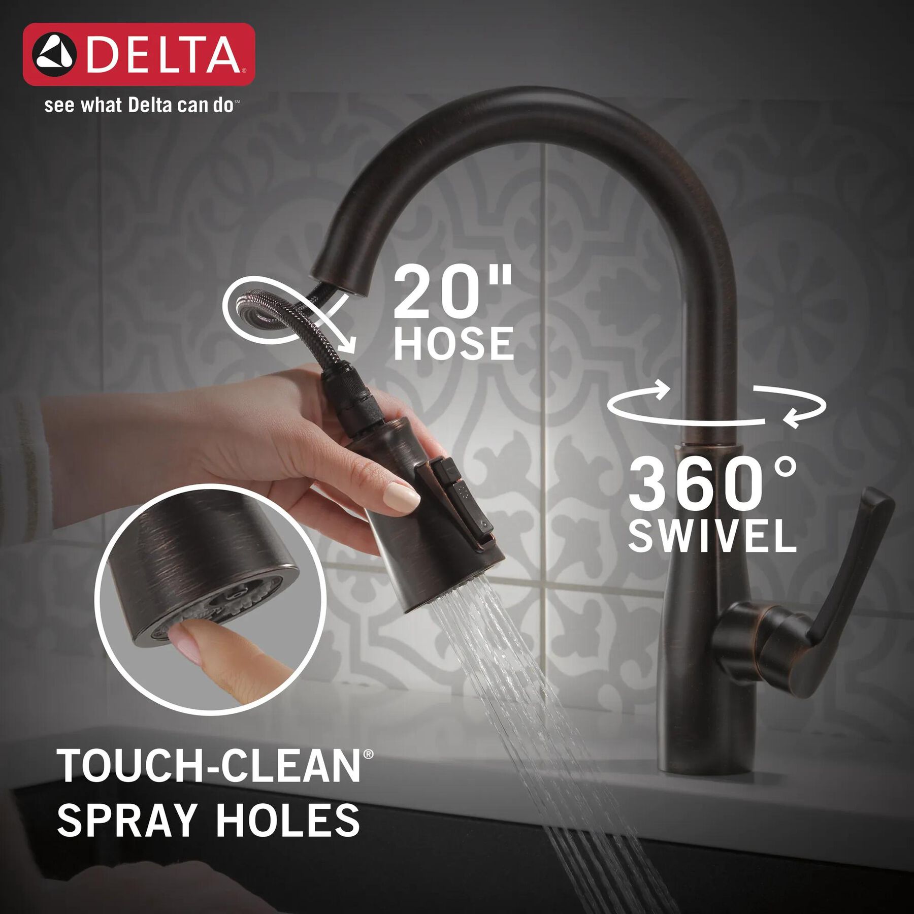 Single Handle Pull-Down Kitchen Faucet with Soap Dispenser and ShieldSpray &reg; Technology