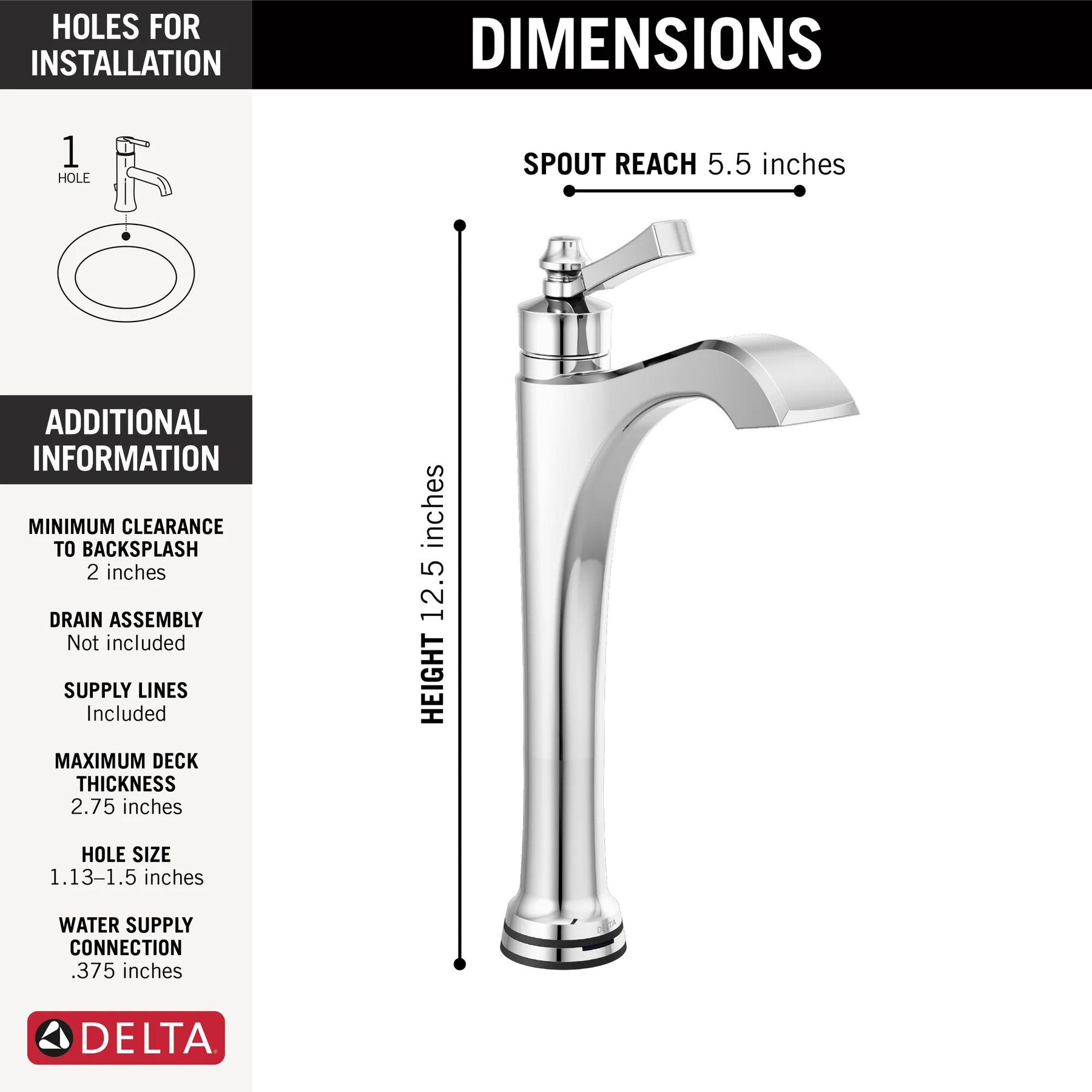 Touch2O.xt Vessel Bathroom Faucet (Recertified)
