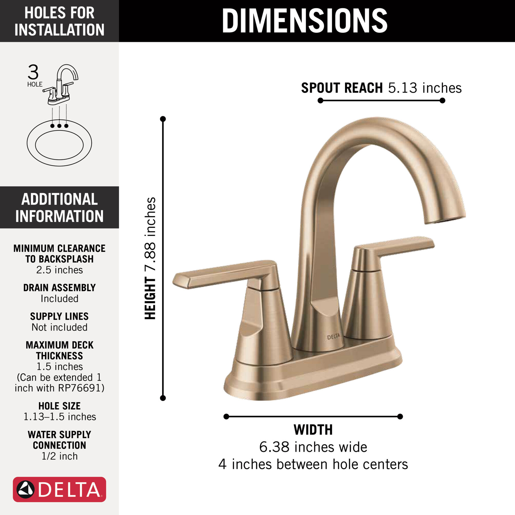 Two Handle Centerset Bathroom Faucet