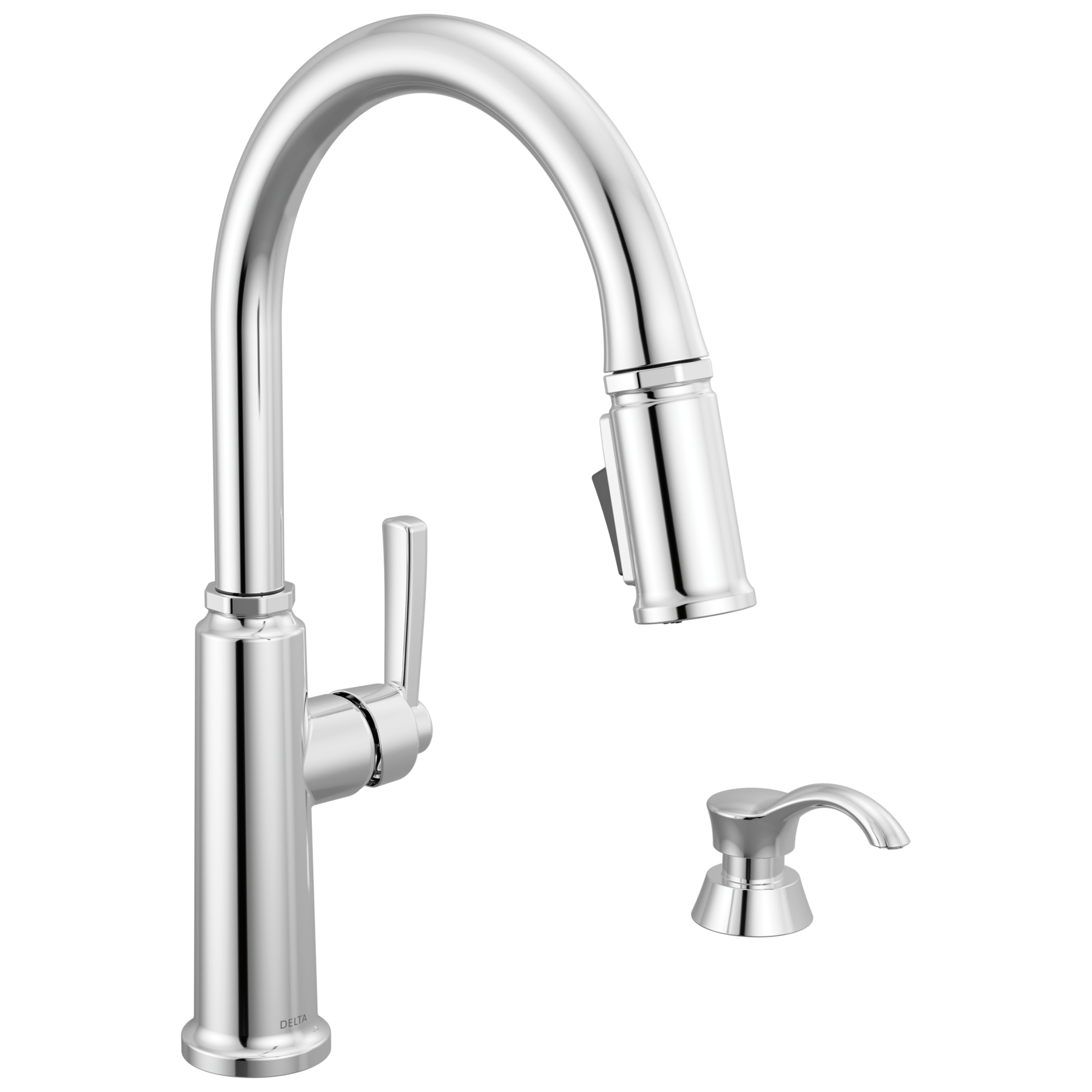 Single Handle Kitchen Pull-Down Faucet w/ Soap Dispenser