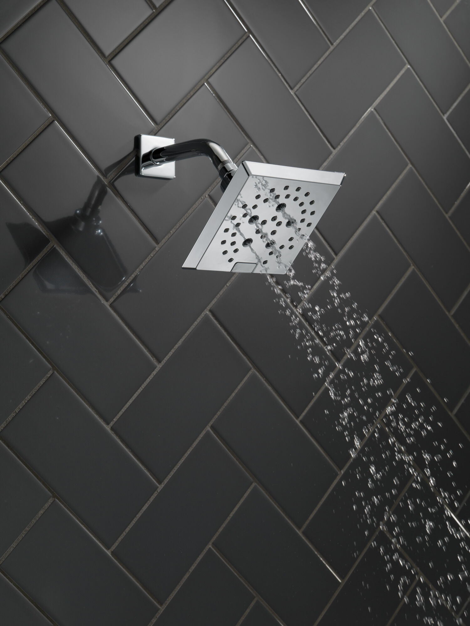 H2Okinetic® 5-Setting Angular Modern Raincan Shower Head in