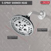 H<sub>2</sub>Okinetic&reg; 5-Setting Transitional Raincan Shower Head