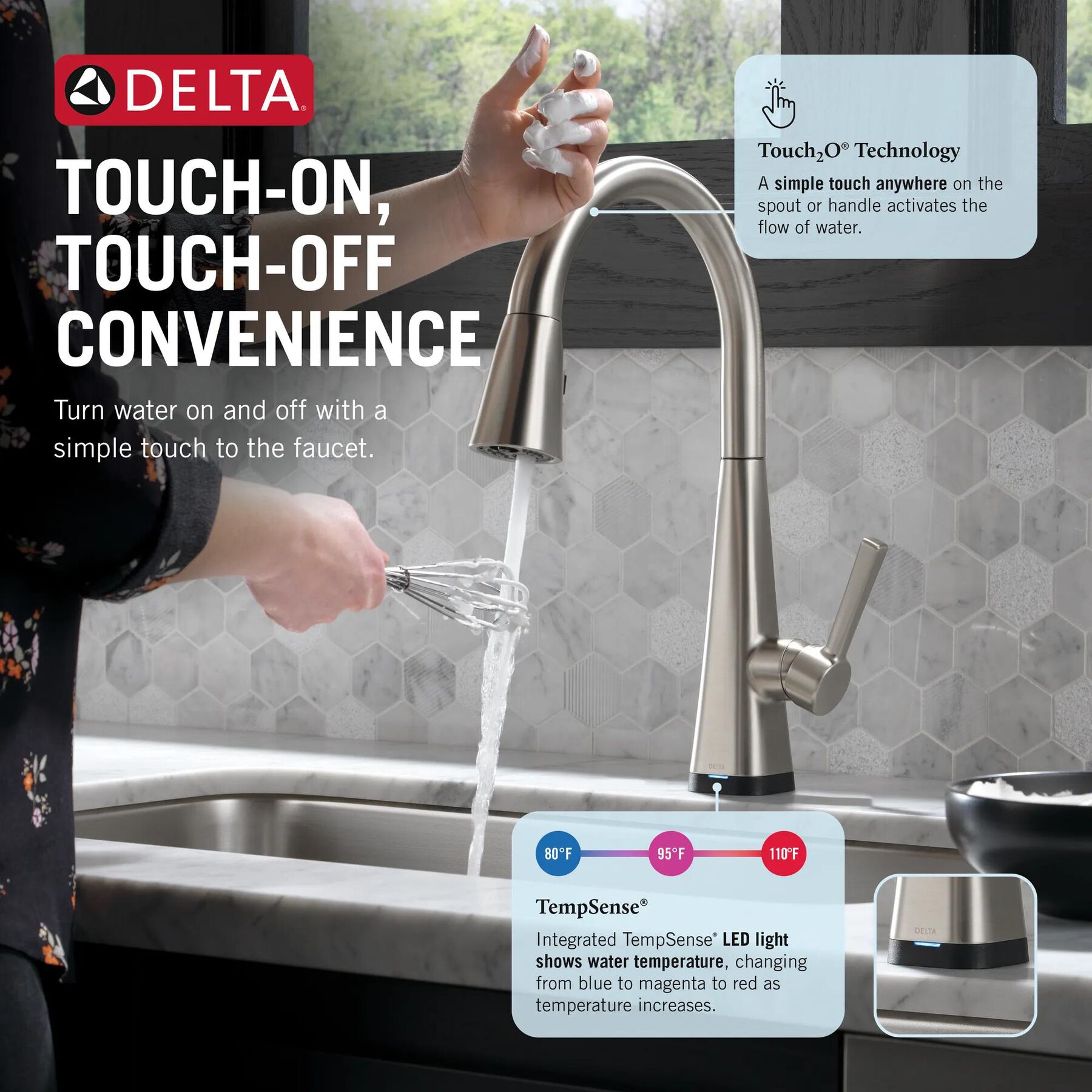 Single Handle Pull-Down Kitchen Faucet with Touch<sub>2</sub>O&reg; Technology