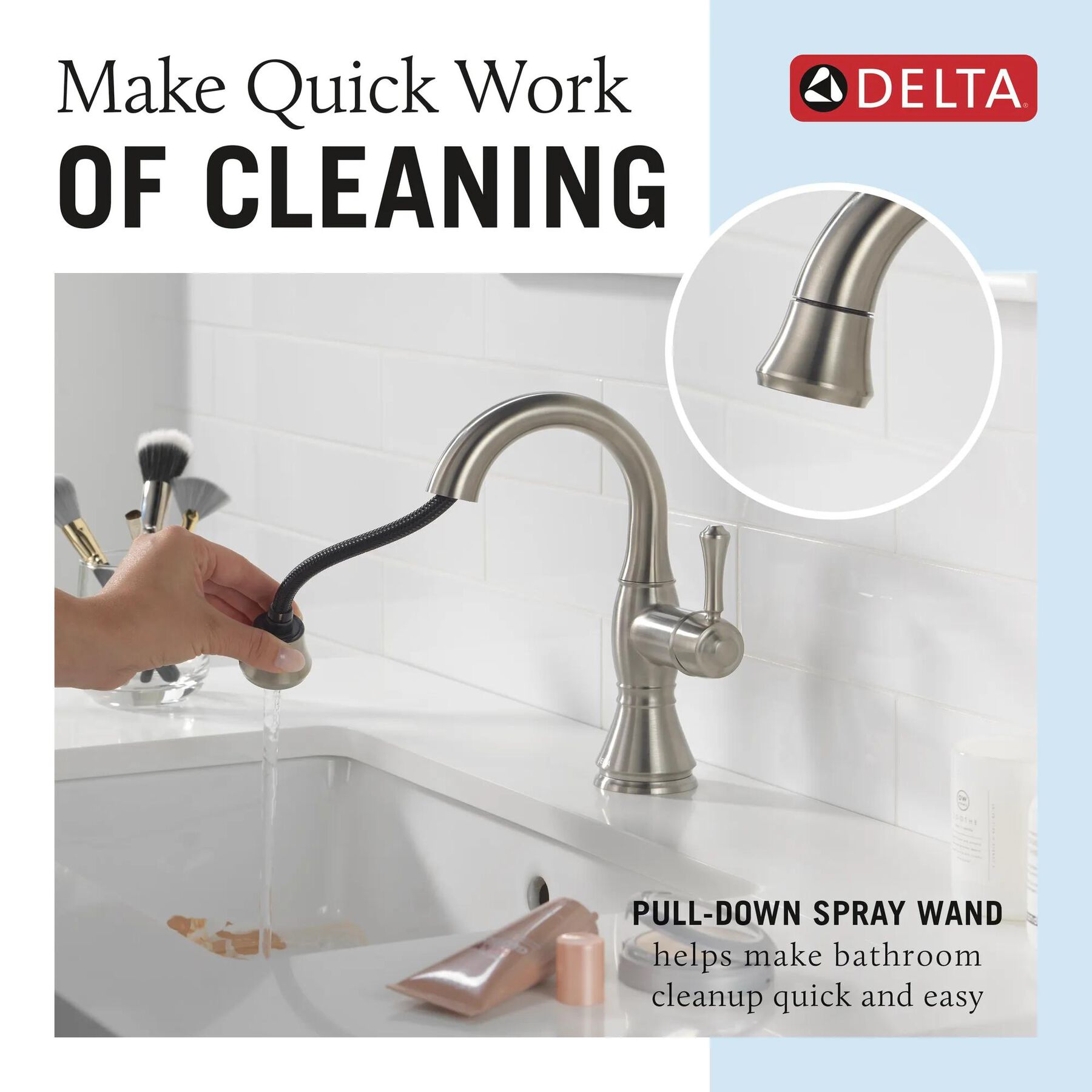 Single Handle Pull Down Bathroom Faucet (Recertified)