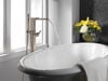 Single Handle Floor Mount Channel Spout Tub Filler Trim with Hand Shower