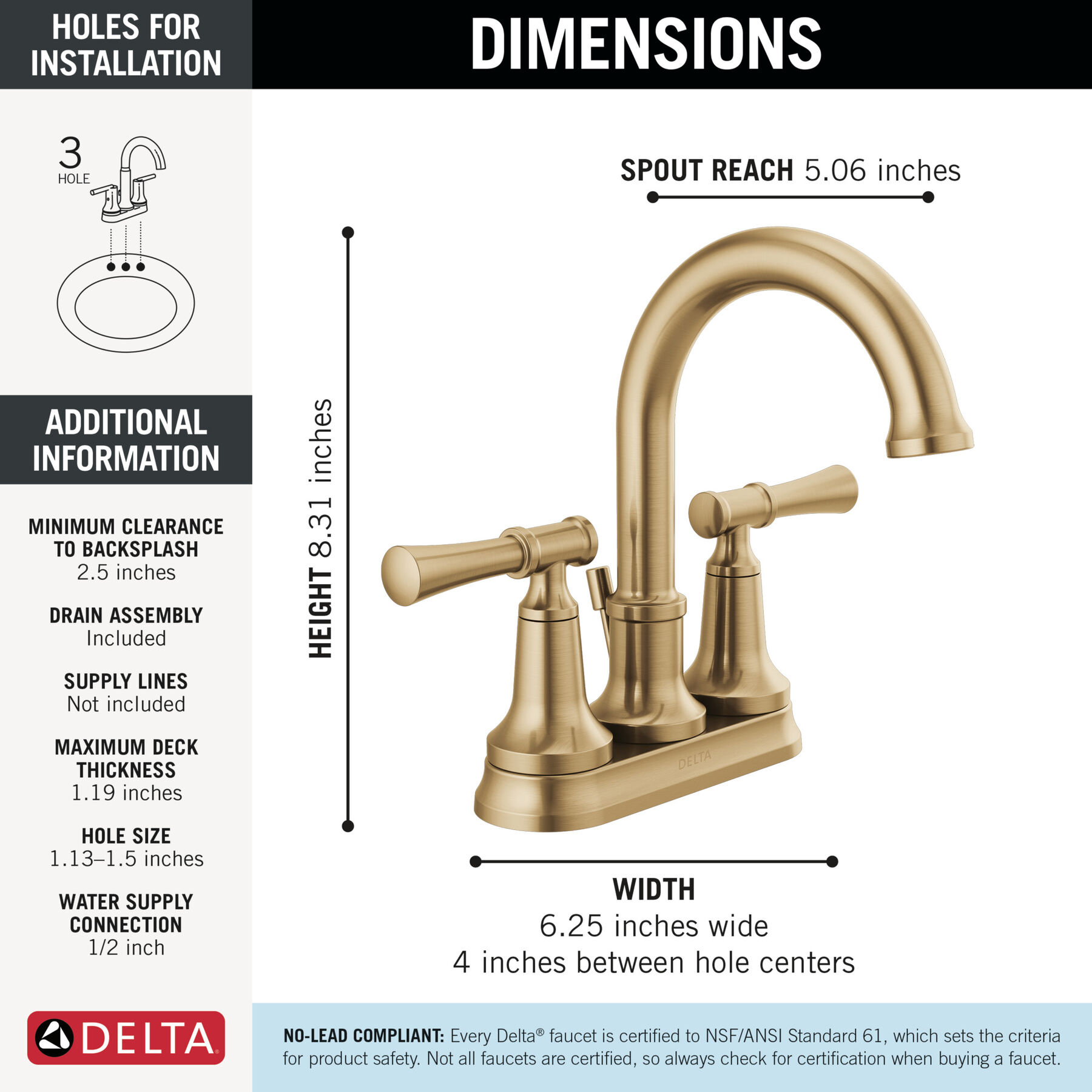 Centerset Lavatory Faucet with 14 Series Tub Shower Trim and Rough Bundle