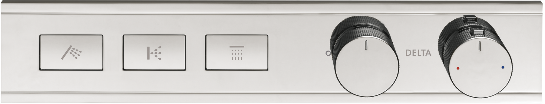 Modern High Flow Push Button Thermostatic Trim - 3 Outlet