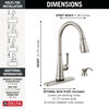 Single Handle Pull-Down Kitchen Faucet with Touch<sub>2</sub>O&reg; Technology and ShieldSpray&reg; Technologies