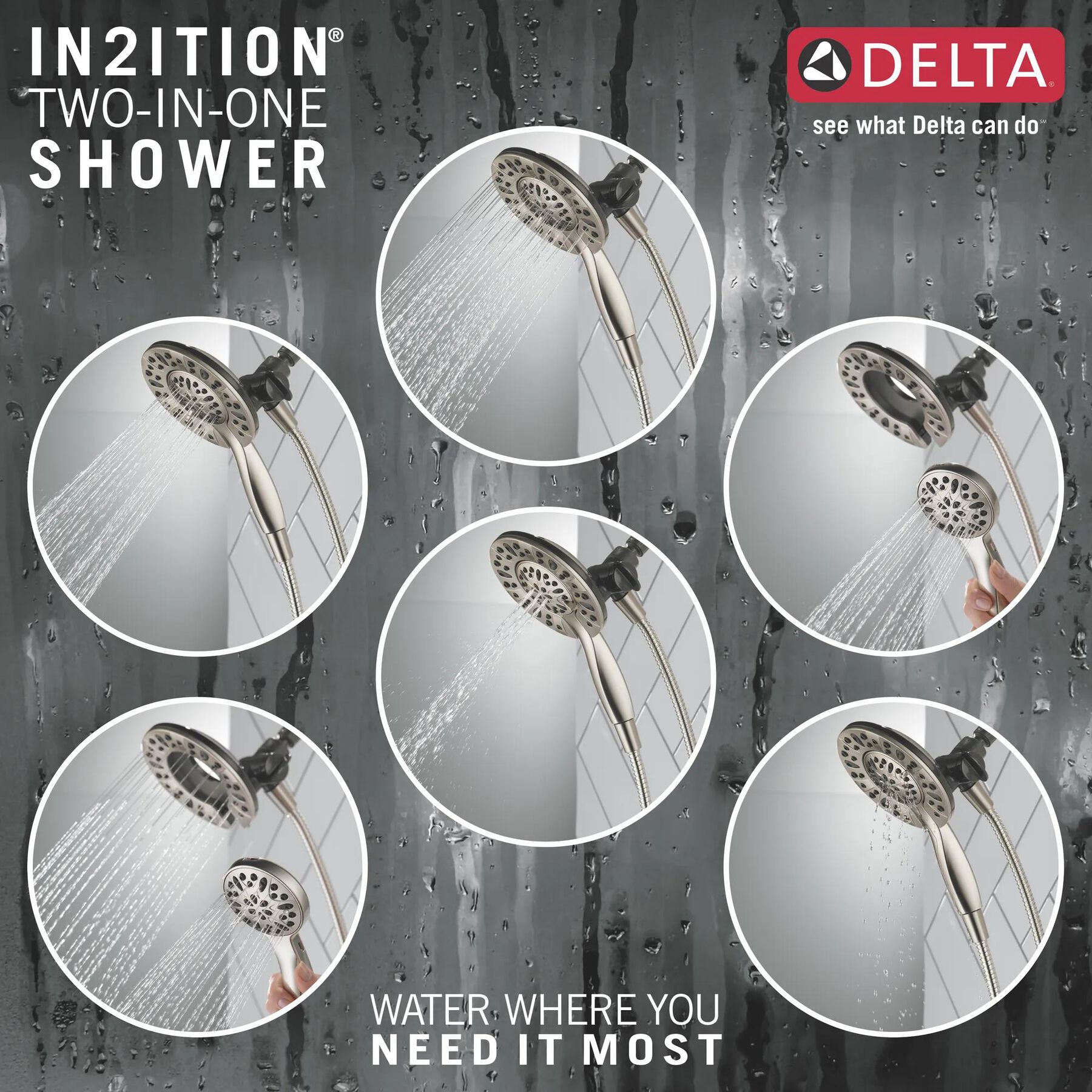 In2ition&reg; 4-Setting Two-in-One Shower (Recertified)
