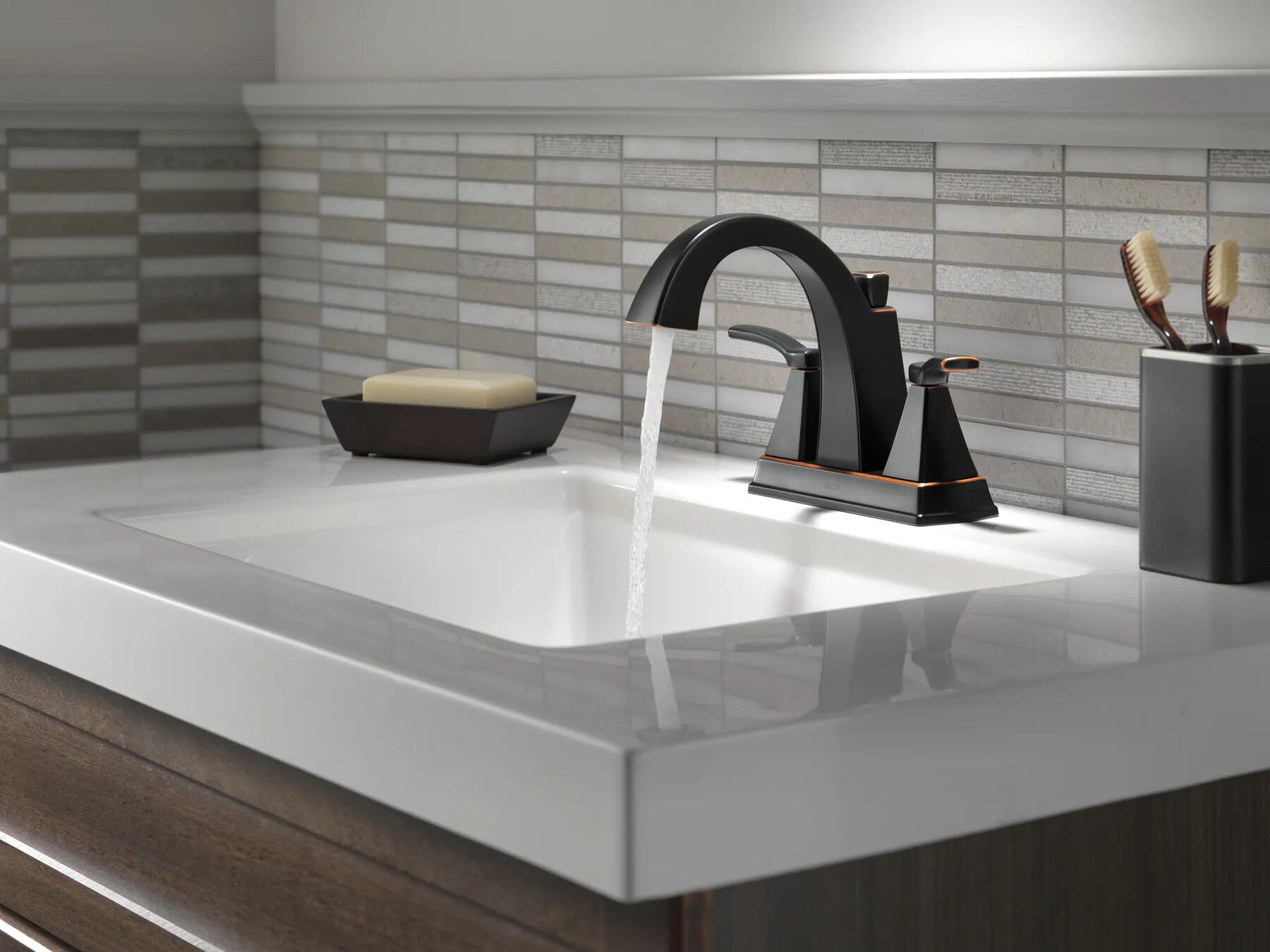 Two Handle Centerset Bathroom Faucet (Recertified)