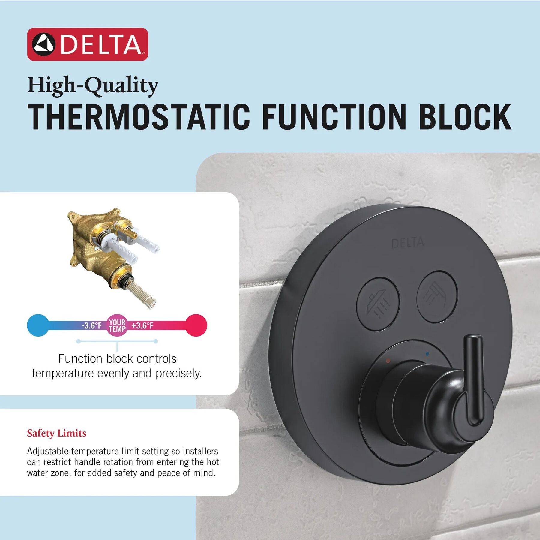 Round Contemporary Push-Button Shower