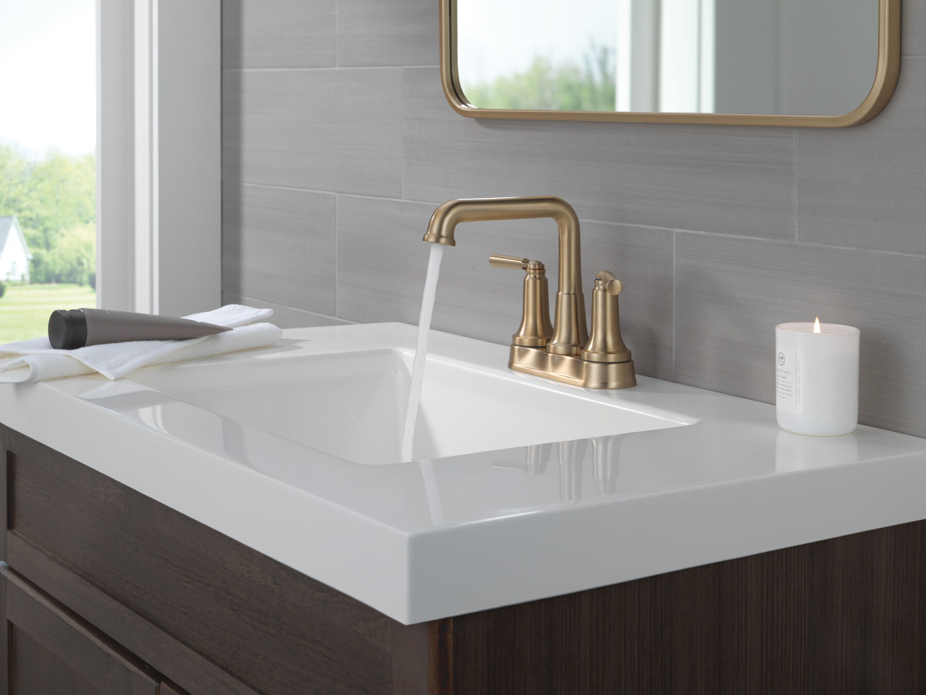 Two Handle Centerset Bathroom Faucet