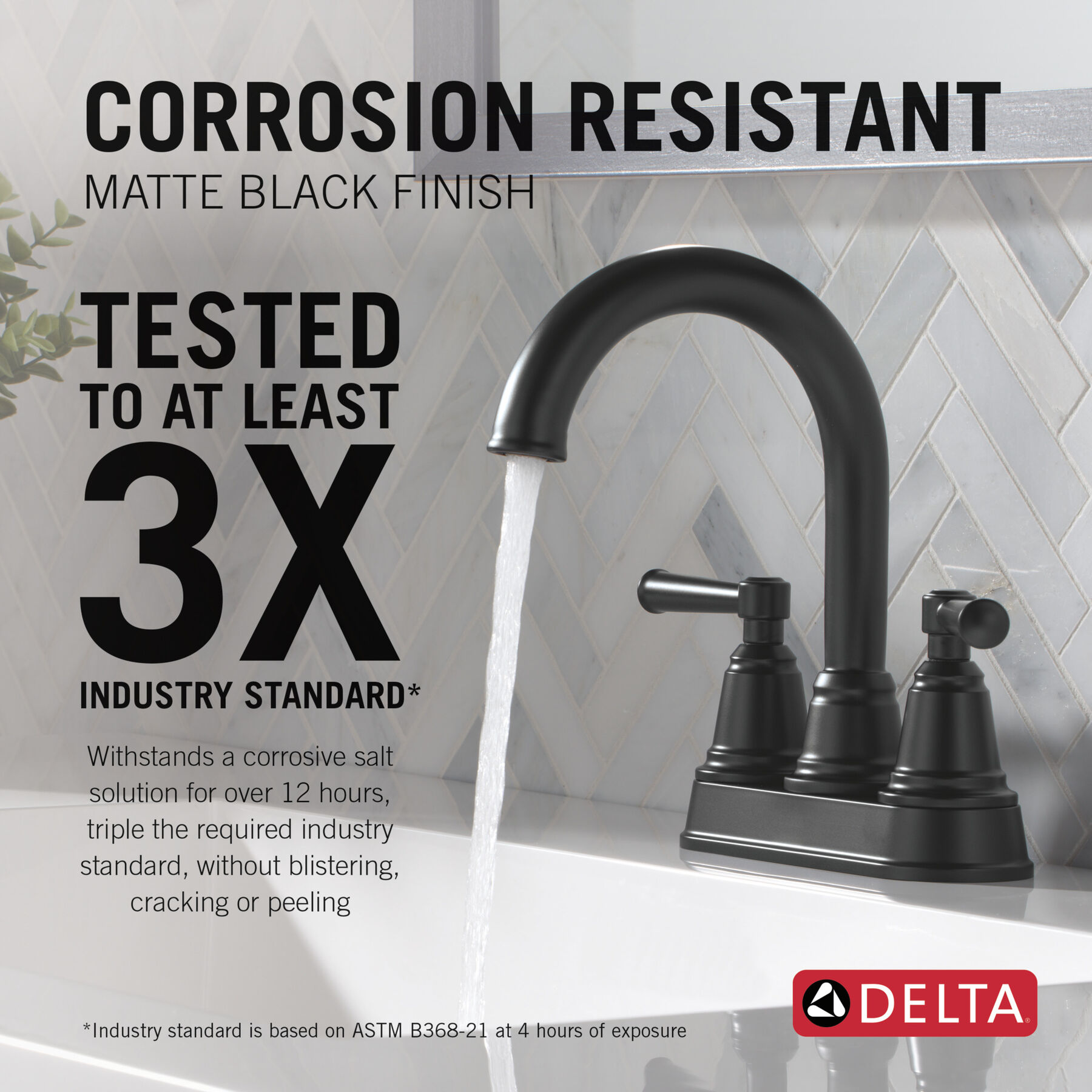 Centerset Lavatory Faucet with 14 Series Tub Shower Trim and Rough Bundle
