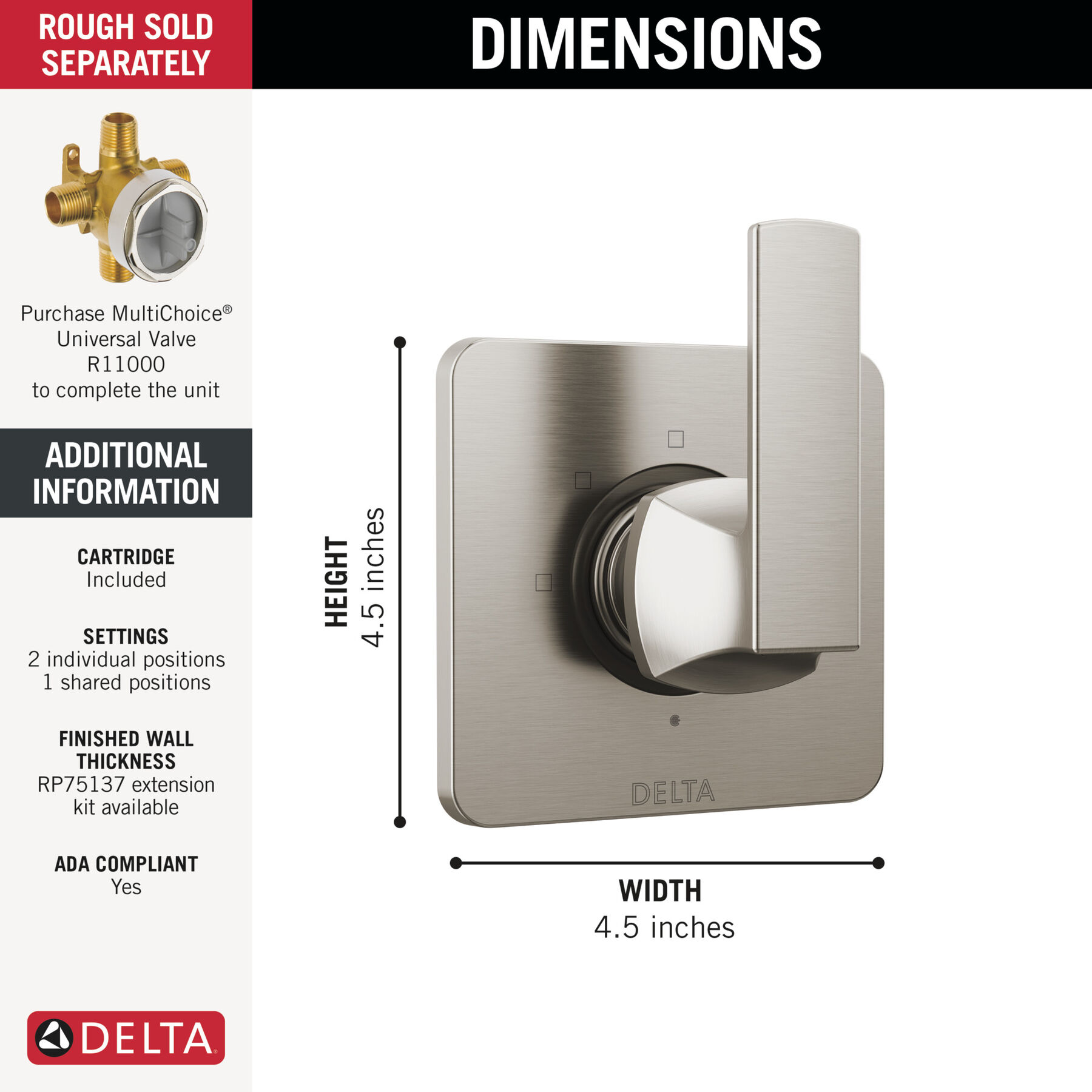 3-Setting Diverter Trim (Recertified)