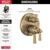 Traditional 2-Handle Monitor 17T Series Valve Trim with 3 Setting Diverter